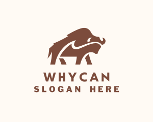 Wild Bison Animal Logo