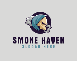 Skull Smoke Hood logo design