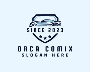 Drag Racing - Automotive Shield Car logo design