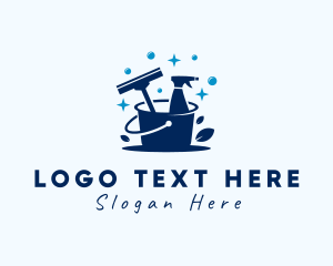 Clean - Housekeeping Cleaning Bucket logo design