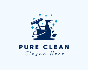 Housekeeping Cleaning Bucket logo design