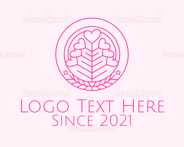 Pink Heart Plant Logo