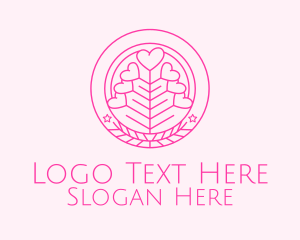 Pink Heart Plant Logo