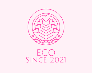 Pink - Pink Heart Plant logo design