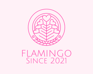 Romance - Pink Heart Plant logo design