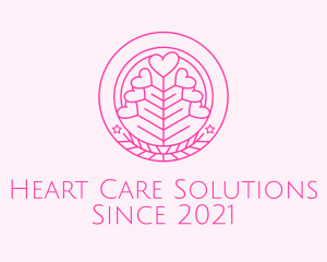 Pink Heart Plant logo design