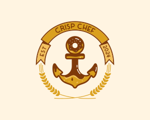 Wheat Donut Anchor logo design