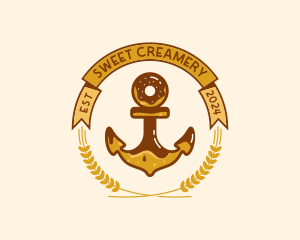 Wheat Donut Anchor logo design