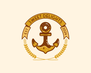 Wheat Donut Anchor logo design