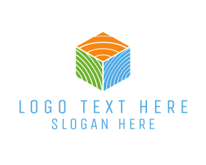 Box - Multicolor Wood Cube logo design