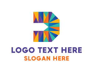 Printing Press - Modern Geometry Letter D logo design