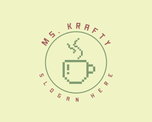 Pixelated Coffee Mug Logo