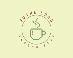 Pixelated Coffee Mug Logo