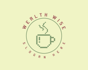 Pixelated Coffee Mug Logo