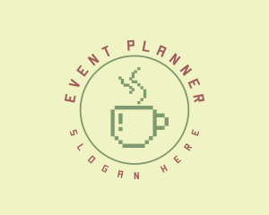 Pixelated Coffee Mug Logo