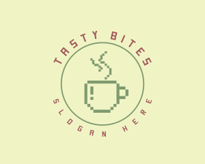 Deli - Pixelated Coffee Mug logo design