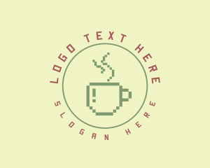 Pixelated Coffee Mug Logo