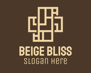 Beige Architecture Cross logo design