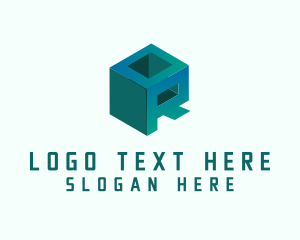 Video Game - Geometric Cube Letter OR Company logo design