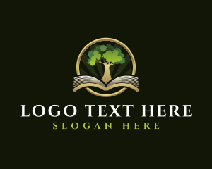 Textbook - Tree Book Library logo design