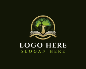 Ebook - Tree Book Library logo design