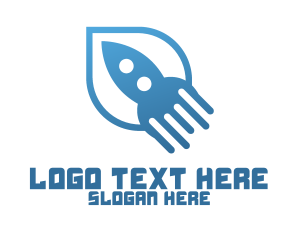 Simple - Simple Blue Rocket logo design