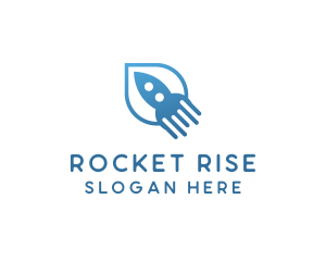 Simple Blue Rocket logo design