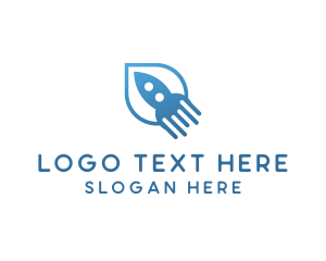 Outer Space - Simple Blue Rocket logo design