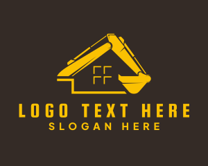 Excavator House Contractor Logo