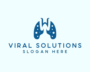 Virology - Lung Disease Letter W logo design