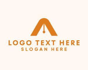 Notary - Pen Writer Letter A logo design