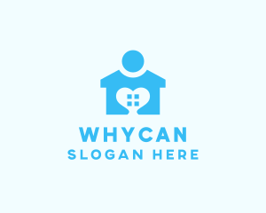Human Shape - Family Heart Home logo design