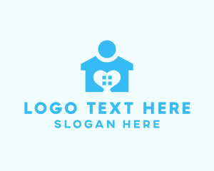 Human Shape - Family Heart Home logo design