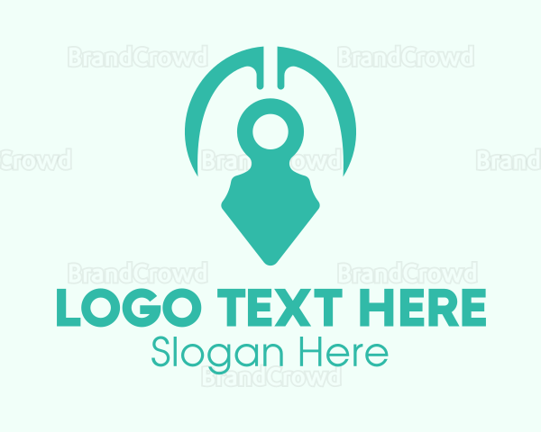 Teal Lung Location Pin Logo