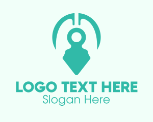 Lung Cancer - Teal Lung Location Pin logo design