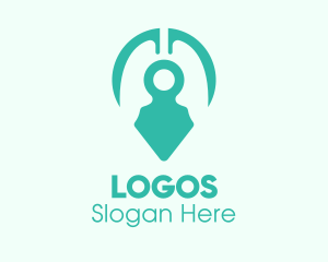 Health - Teal Lung Location Pin logo design