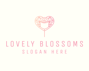 Lovely - Heart Rose Love logo design