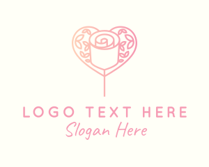 Lovely - Heart Rose Love logo design