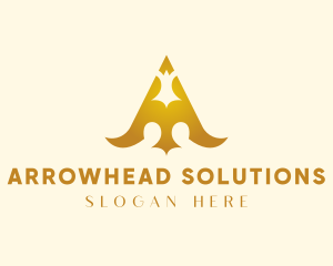 Elegant Ornate Spearhead Arrowhead logo design