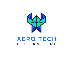 Tech Origami Pattern logo design