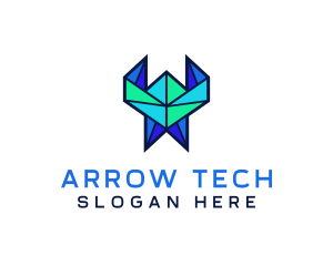 Tech Origami Pattern logo design