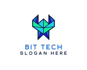 Tech Origami Pattern logo design