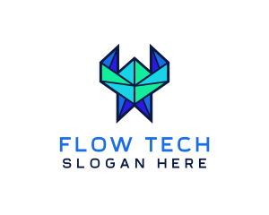 Tech Origami Pattern logo design