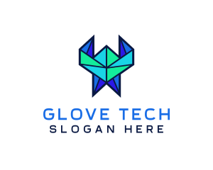 Tech Origami Pattern logo design