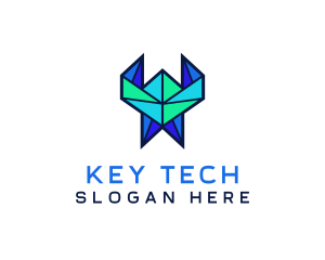 Tech Origami Pattern logo design