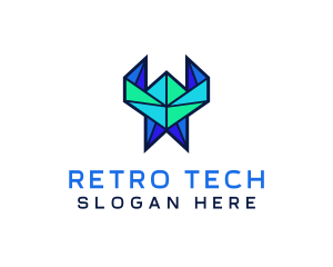 Tech Origami Pattern logo design