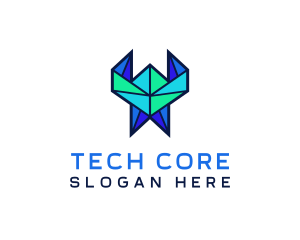 Tech Origami Pattern logo design