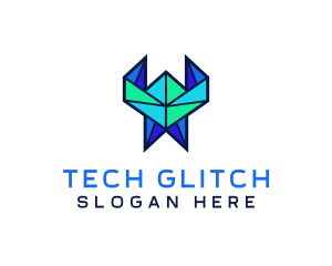 Tech Origami Pattern logo design