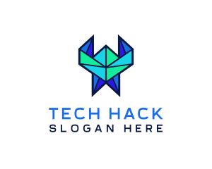 Tech Origami Pattern logo design