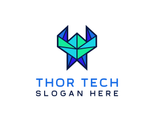 Tech Origami Pattern logo design